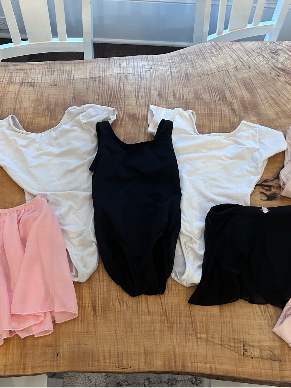 Lot of Girls Ballet Gear - 3 Leotards, 2 skirts, 3 tights